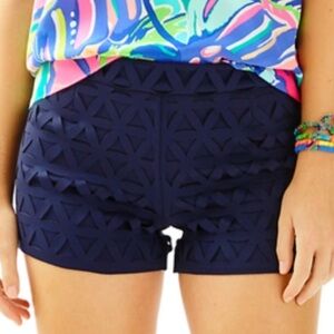 Lilly Pulitzer Dark Blue Geometric Athletic Shorts